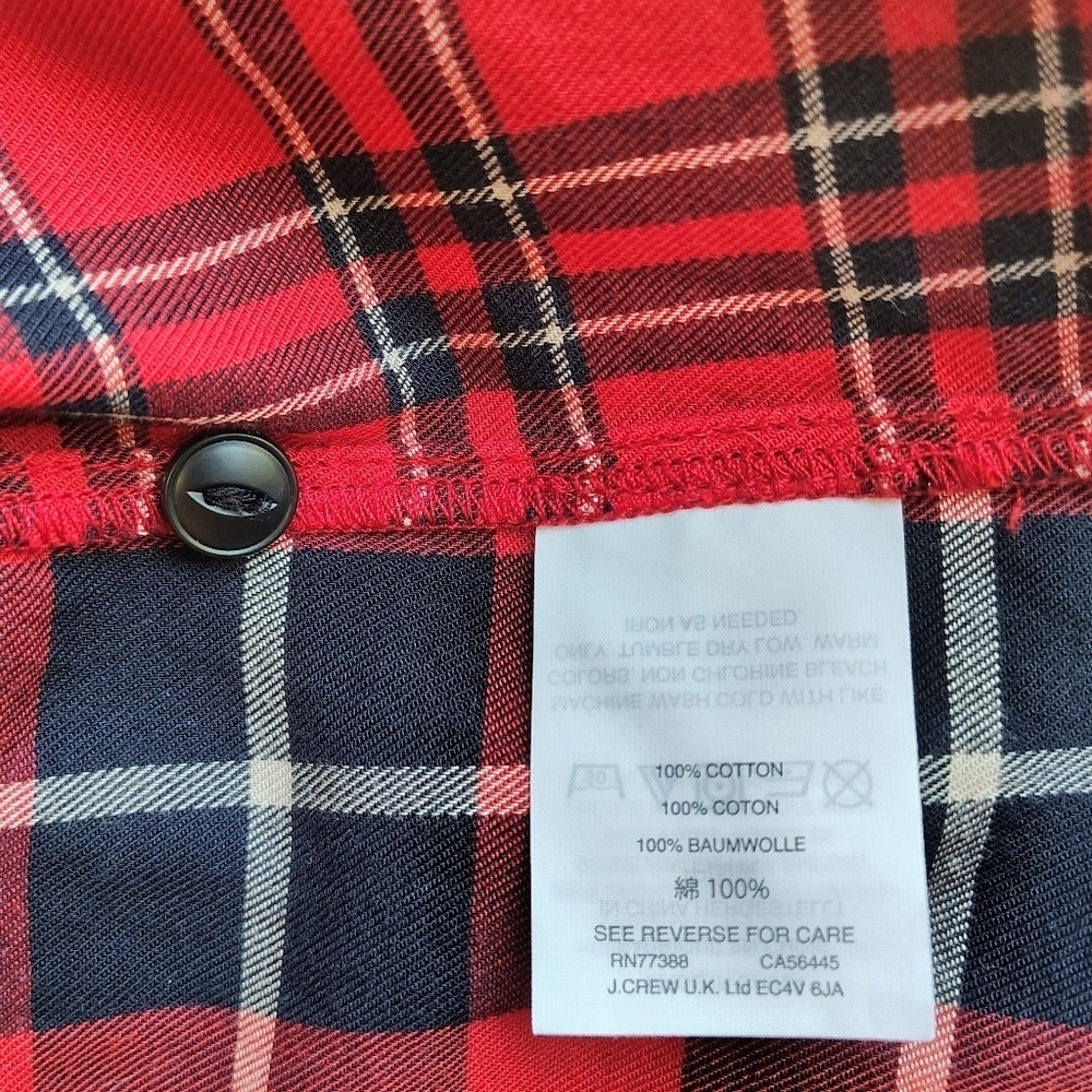 Madewell women's classic ex-boyfriend shirt, red cotton plaid, one pocket, sz S. - Picture 6 of 16